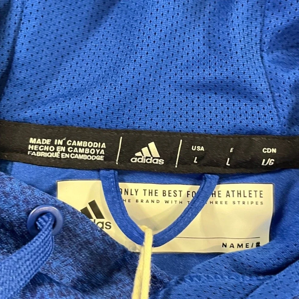 Adidas Hoodie Mens Large Blue NEW Kansas Jayhawks Lawrence KS Pullover